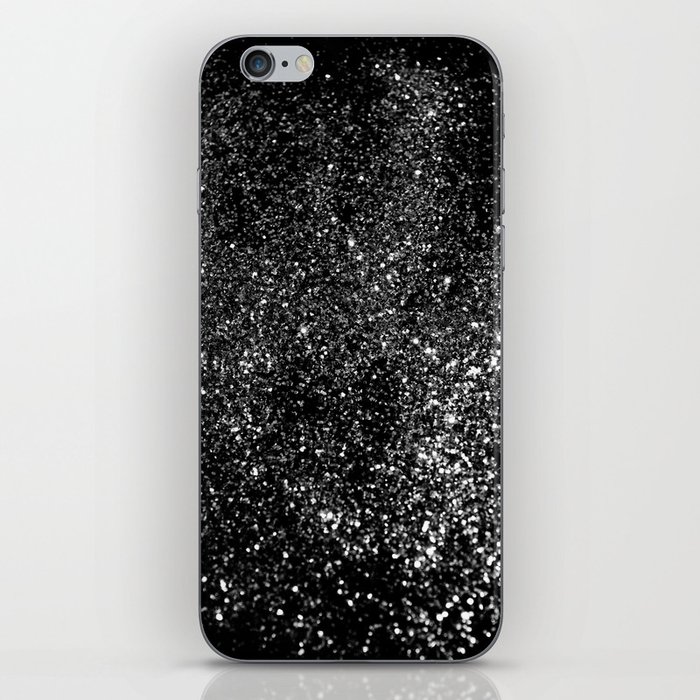 Black Night Glitter #1 (Faux Glitter) #shiny #decor #art #society6 iPhone Skin