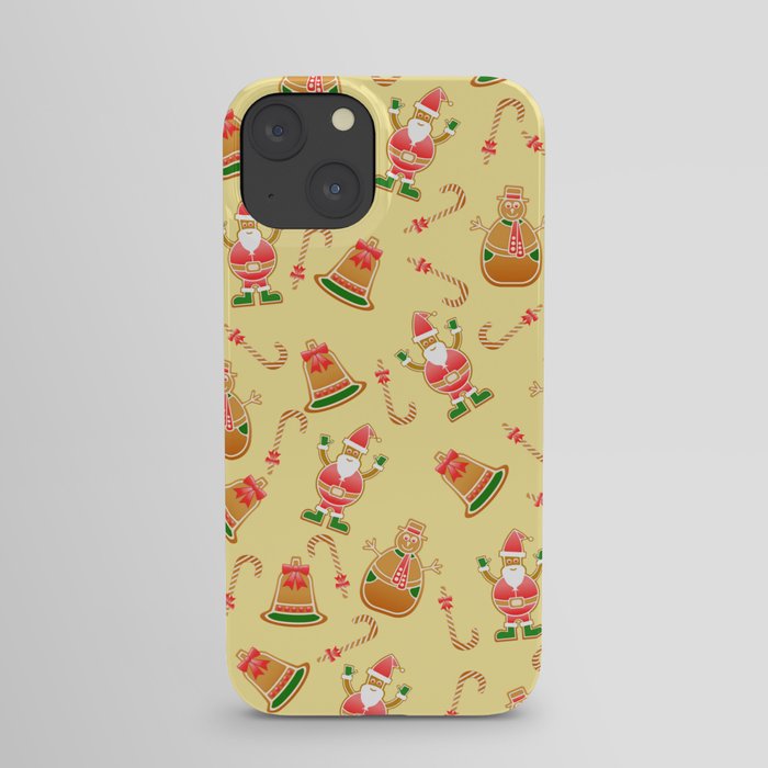 Merry Christmas Gingerbread Candy Cane Santa Claus iPhone Case