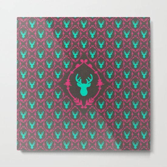Oh Deer (teal dark) Metal Print