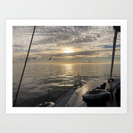 Sunrise aboard L'Aventure in the Bahamas Art Print