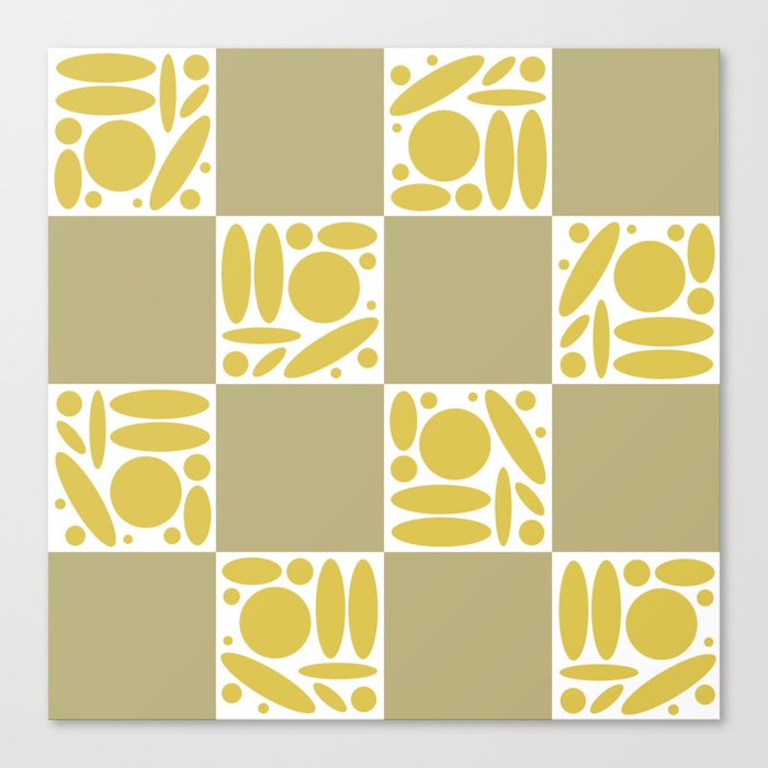Geometric modern shapes checkerboard 12 Canvas Print