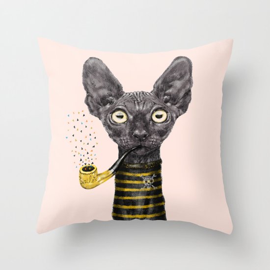 Black Cat Throw Pillow