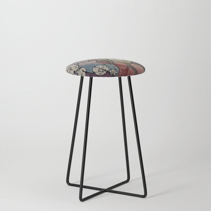 Hand Painted - Graphic Circles Counter Stool