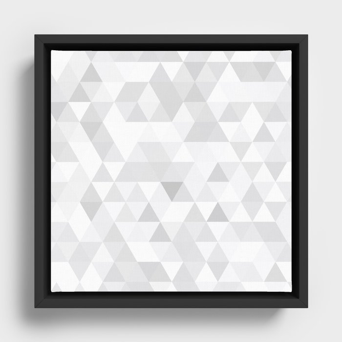 Gray Geometric Pattern Framed Canvas