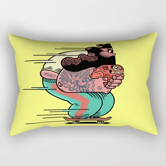 Skate Cat Rectangular Pillow