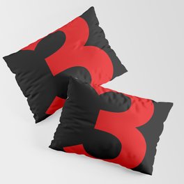 Number 3 (Red & Black) Pillow Sham