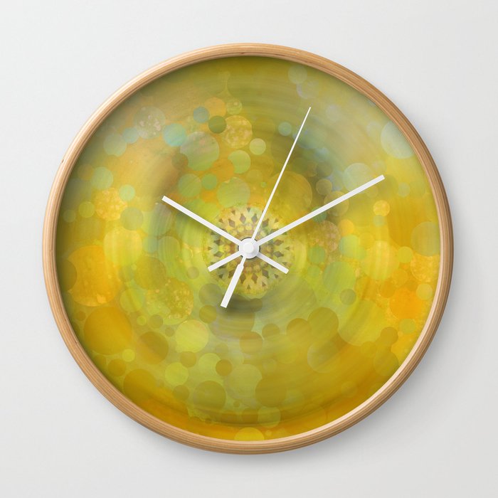 Mystic Yellow Light Abstract Contemporary Art Wall Clock