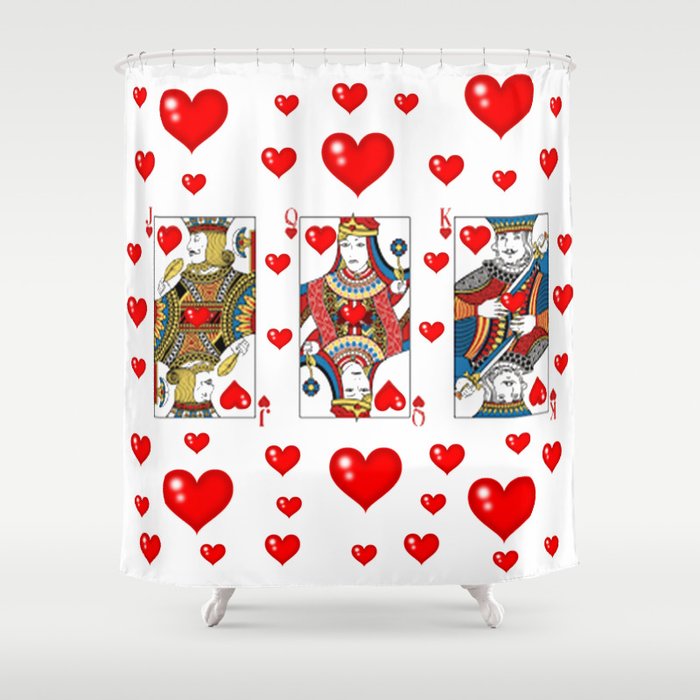 Face Cards Shower Curtain, King And Queen Shower Curtain