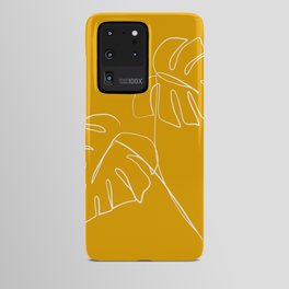 Monstera minimal - yellow Android Case | Tropical, Minimal, Plants, Female, Digital, Illustration, Minimalline, Leaves, Curated, Botanical 