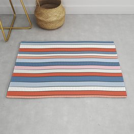 Striped pattern Colorful Stripe design - red, blue, white, orange Rug