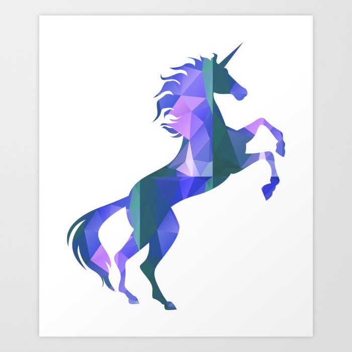 3d Color Pattern Unicorn Magical Unicorn Graphic Art Print By Teepsy