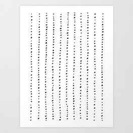Dotted Lines Black On White Art Print