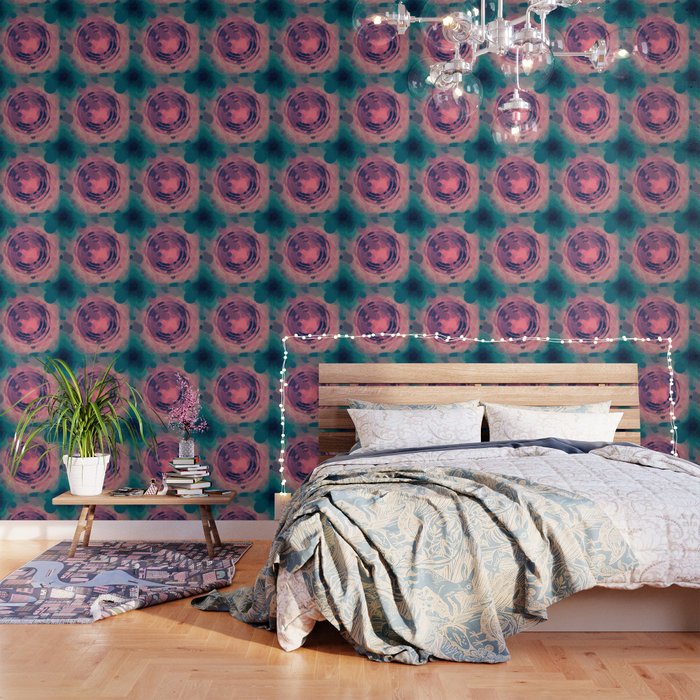 Blush Pink And Teal Circle Abstract Wallpaper By Artaddiction45