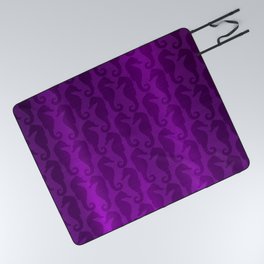 Purple Silk Metallic Seahorse Modern Collection Picnic Blanket