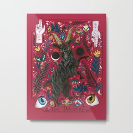 Black Phillip Metal Print | Curated, Pattern, Occult, Floral, Goat, Thevvitch, Acrylic, Design, Baphomet, Illustration 