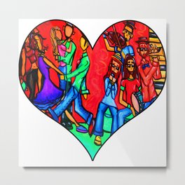 Rainbow African American band Metal Print | Painting, Colorful, Singer, Soulart, Vibrant, Accordion, Cajun, Neworleans, Africanamericanart, Blackart 