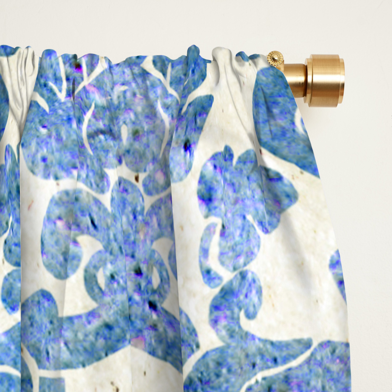 Vintage Antique Blue Wallpaper Pattern Blackout Curtain By Dec02