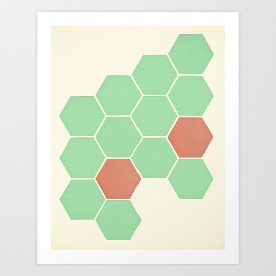 Mint Honeycomb Art Print