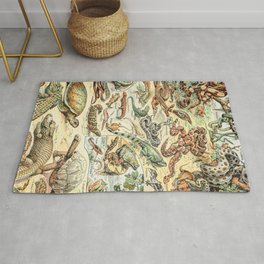 Reptiles II by Adolphe Millot // XL 19th Century Snakes Lizards Alligators Science Textbook Artwork Rug