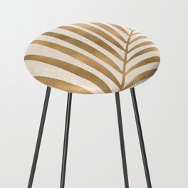 Gold Tropical Leaf Counter Stool