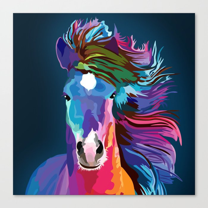 pop art horse Canvas Print