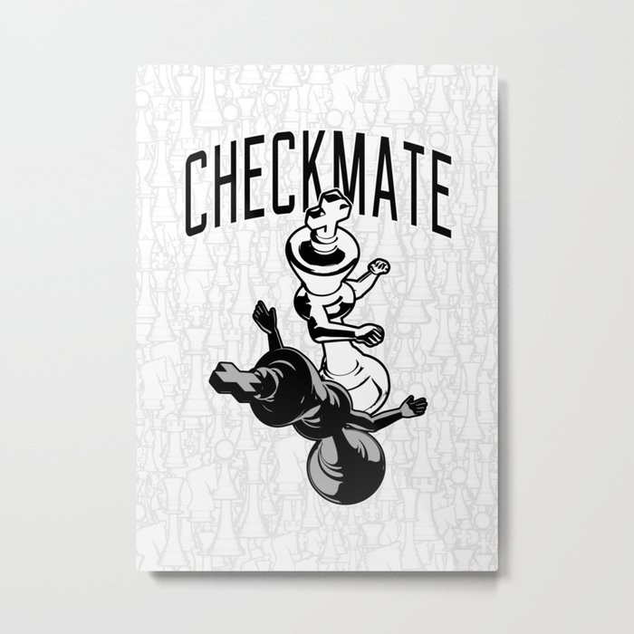 Checkmate Punch Funny Boxing Chess Metal Print