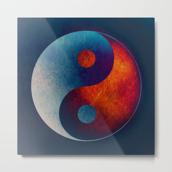 Yin Yang Symbol Metal Print