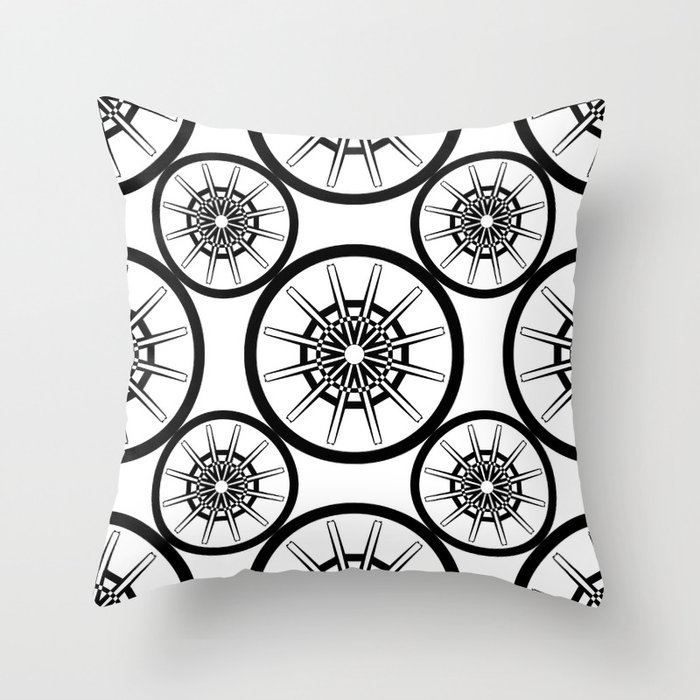 Monogram A Mandala Throw Pillow