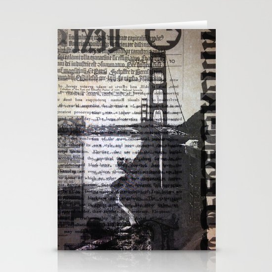 Golden Gate Bridge Text Collage Stationery Cards