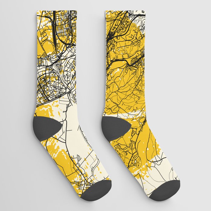 Bratislava - Slovakia - City Map Collage Socks