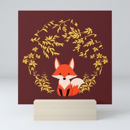 Autumn fox nature Mini Art Print