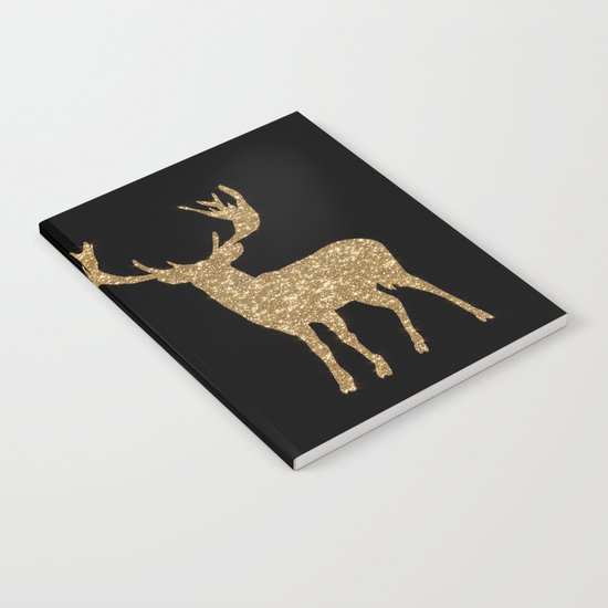 Sparkling golden deer - Wild Animal Animals on #Society6 Notebook