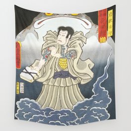 Woodblock art - Utagawa Kunisada - A contest of magic scenes by Toyokuni Wall Tapestry