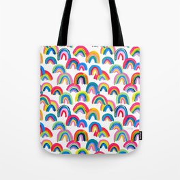 Abstract Rainbow Arcs - White Palette Tote Bag