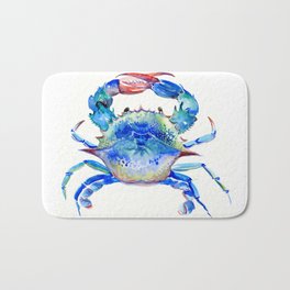 Blue Crab, crab restaurant seafood design art Bath Mat | Seaworld, Crabart, Animal, Crab, Watercolor, Blueart, Seafood, Painting, Bluedesign, Crabdesign 