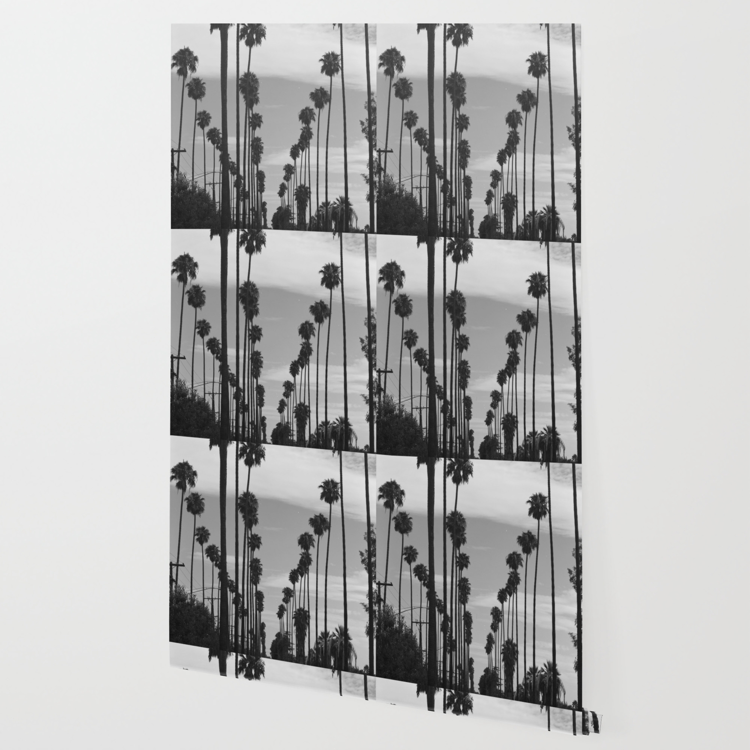 Vintage Black White California Palm Trees Photo Wallpaper By Bravuramedia Society6
