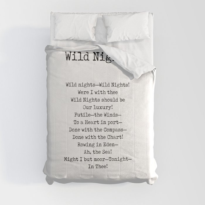 Wild Nights - Emily Dickinson Poem - Literature - Typewriter Print Comforter