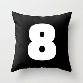 8 (White & Black Number) Throw Pillow