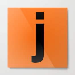letter J (Black & Orange) Metal Print