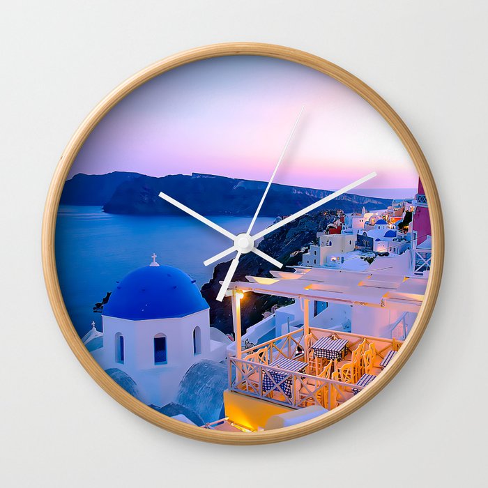 Santorini Sunset II Wall Clock