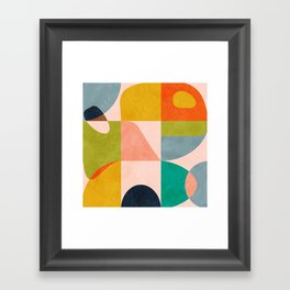 mid century abstract shapes spring I Framed Art Print