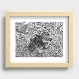 Houston 3D Map Recessed Framed Print