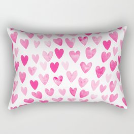 Hearts Pattern watercolor pink heart perfect essential valentines day gift idea for her Rectangular Pillow