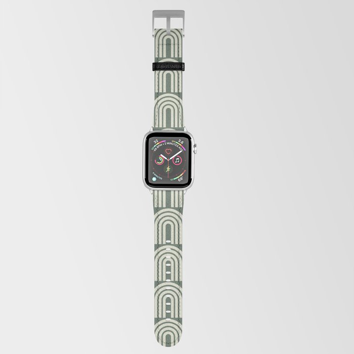 Geometric Shape Patterns 6 in Sage Green (Rainbow) Apple Watch Band