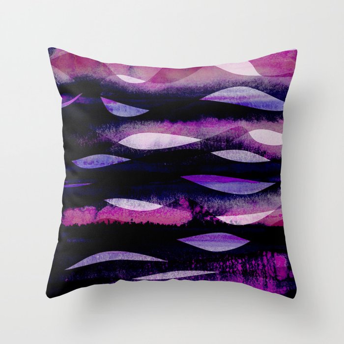 Purple Waves Throw Pillow