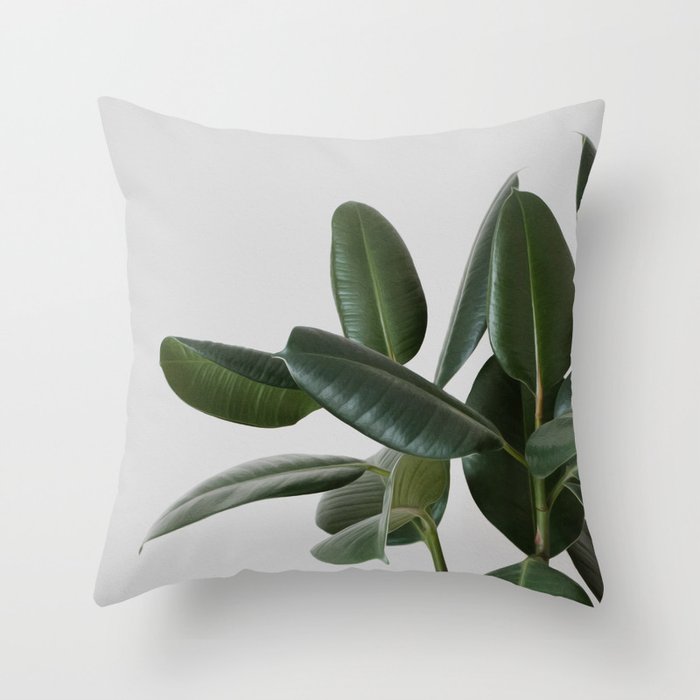 Rubber plant Throw Pillow