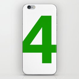 Number 4 (Green & White) iPhone Skin