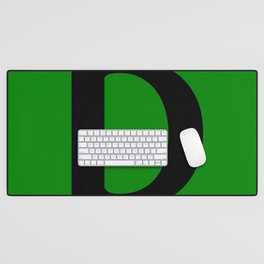 D MONOGRAM (BLACK & GREEN) Desk Mat