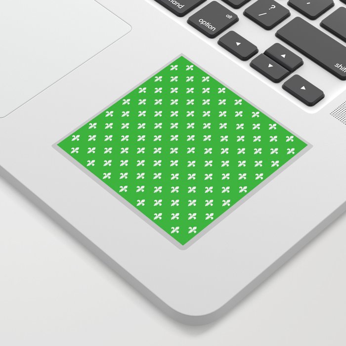 Fleur-de-Lis (White & Green Pattern) Sticker