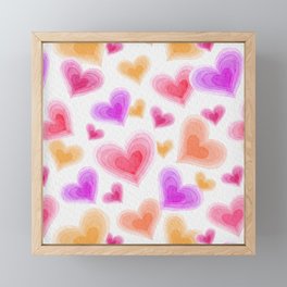 Hearts confetti in watercolour Framed Mini Art Print